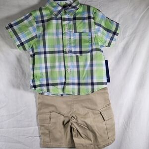 Nwt Boys Size 3T Freestyle Revolution Shirt And Khaki Shorts Outfit Set